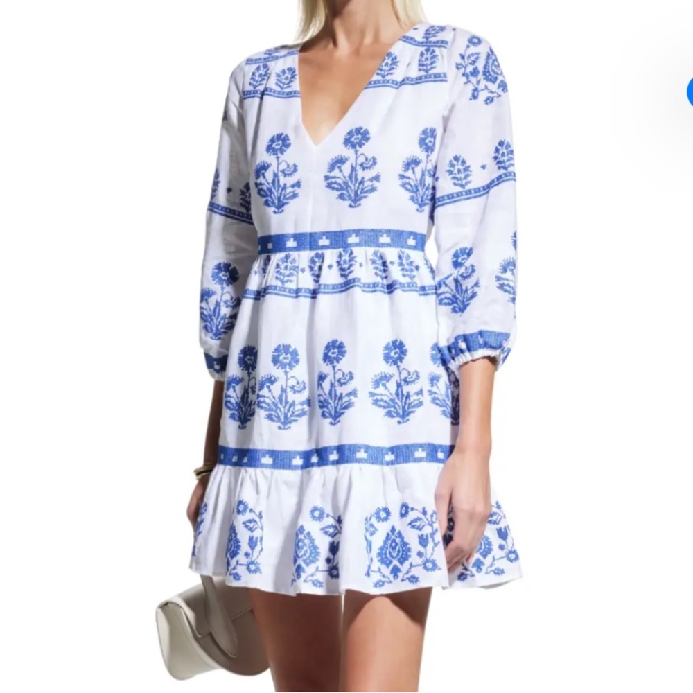 💙Milly💙 NWT GORGEOUS Debbie Floral-Embroidered Mini Dress S10.